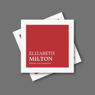 Professional Simple Elegant Red White Consultant Square Business Card