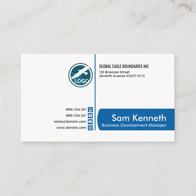 Professional Simple Elegant  White Business Dev Business Card (Front)
