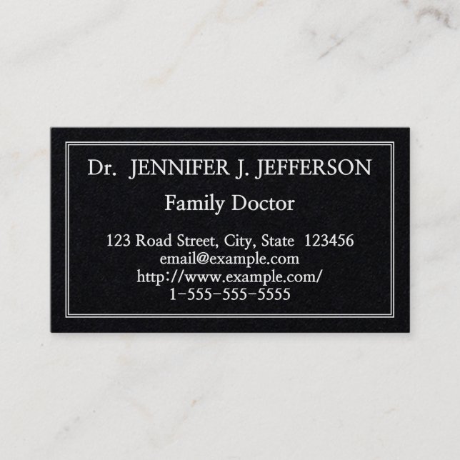 Professional & Simple Family Doctor Business Card (Front)