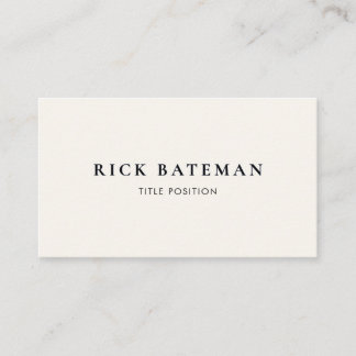 Professional Simple Ivory Black Business Card