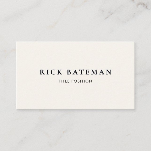 Professional Simple Ivory Black Business Card (Front)