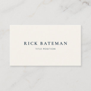 Professional Simple Ivory Blue Business Card