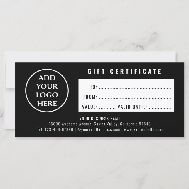 Professional Simple Logo Boutique Gift Certificate (Front)