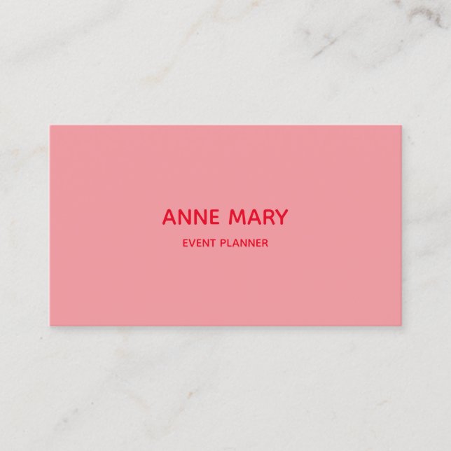 Professional Simple Minimal Orange Pink Colourful Business Card (Front)