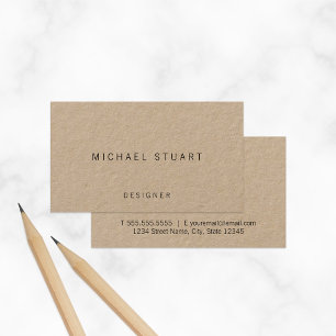 Professional Simple Minimalist Kraft Paper Business Card