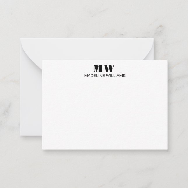 Professional Simple Minimalist Monogram Business Card (Front)