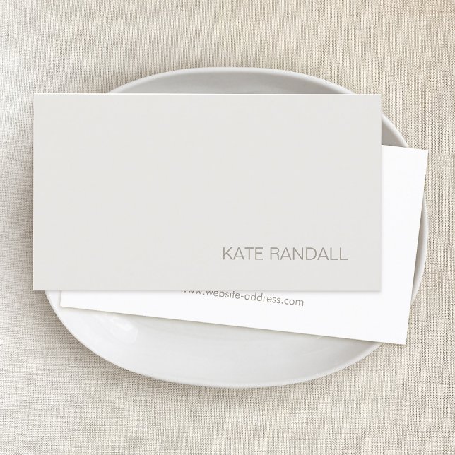 Professional Simple Minimalistic Beige White Business Card (Creator Uploaded)