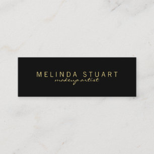 Professional Simple Modern Black and Gold Mini Business Card