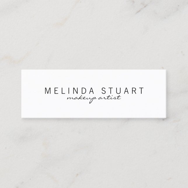 Professional Simple Modern Black and White Mini Business Card (Front)