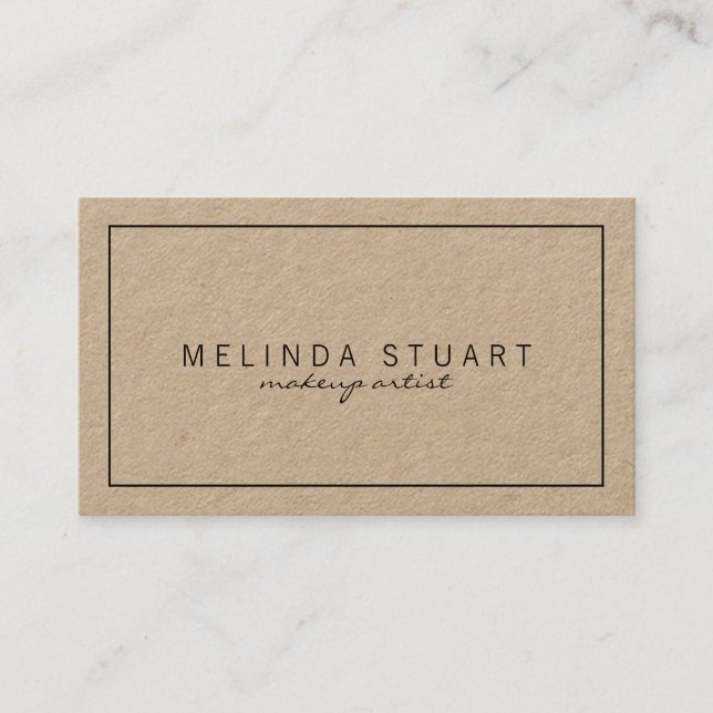 Professional Simple Modern Kraft Paper Business Card (Front)