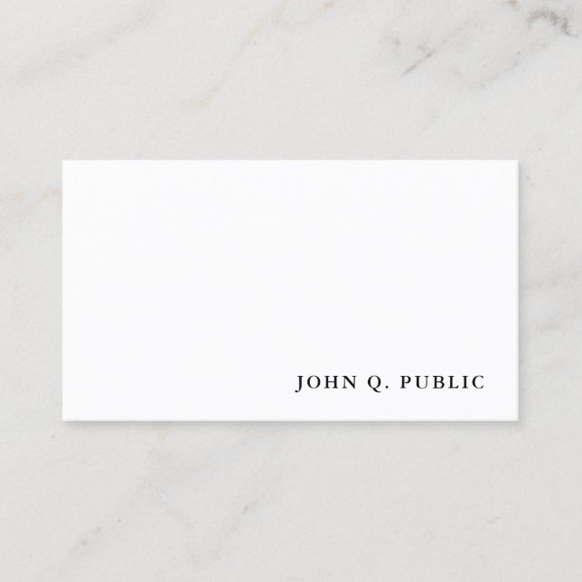 Professional Simple Modern Minimalist Template Business Card (Front)