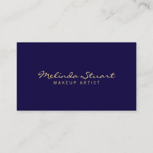 Professional Simple Modern Navy Blue and Gold Business Card