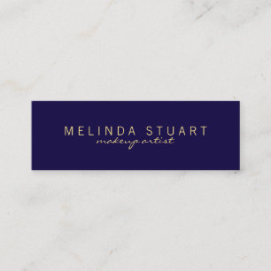 Professional Simple Modern Navy Blue and Gold Mini Business Card