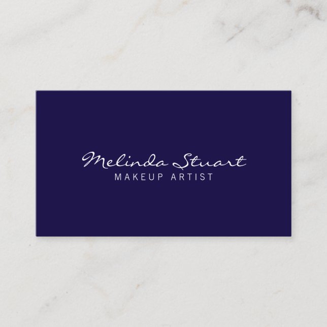 Professional Simple Modern Navy Blue Business Card (Front)