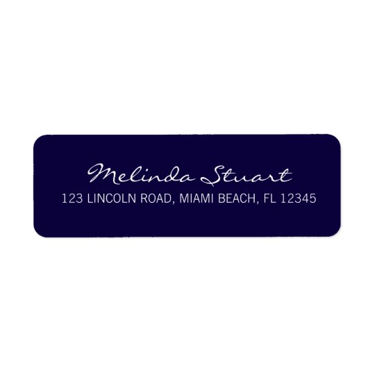 Professional Simple Modern Navy Blue Return Address Label
