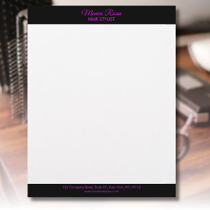 Professional Simple Modern Neon Magenta Letterhead