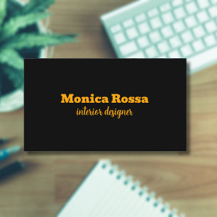 Professional Simple Modern Neon Orange Black Business Card
