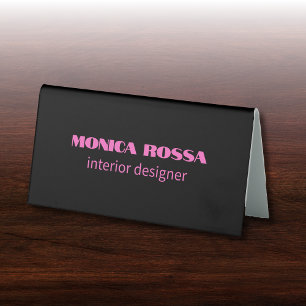 Professional Simple Modern Neon Pink Black