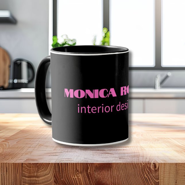 Professional Simple Modern Neon Pink Black Mug (Creator Uploaded)