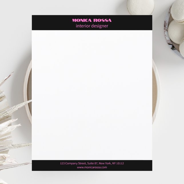 Professional Simple Modern Neon Pink Letterhead (Creator Uploaded)