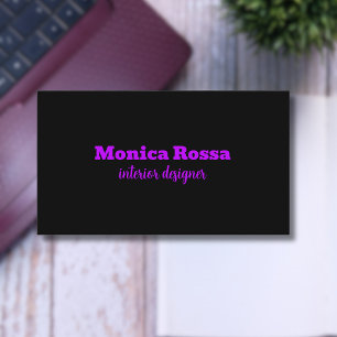 Professional Simple Modern Neon Purple Black Business Card