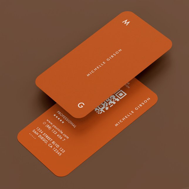 Professional Simple Modern Orange  Business Card (Professional Simple Modern Orange Business Card
)
