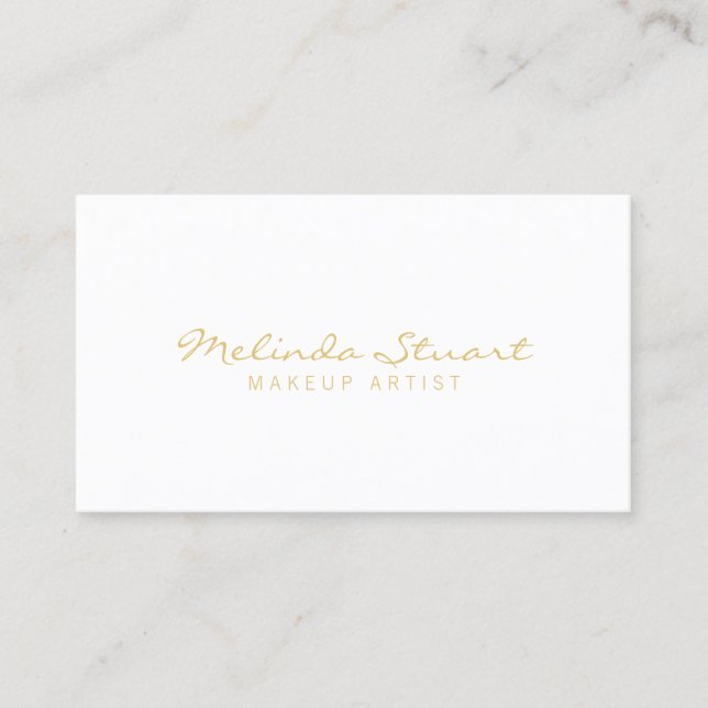 Professional Simple Modern White and Gold Business Card (Front)