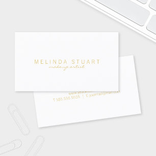 Professional Simple Modern White and Gold Business Card