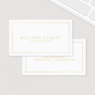 Professional Simple Modern White and Gold Business Card