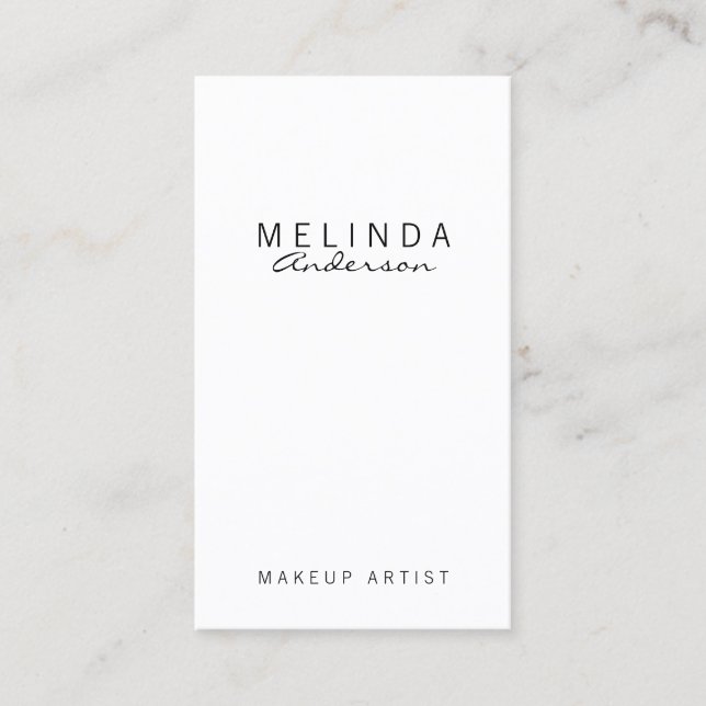Professional Simple Modern White Business Card (Front)