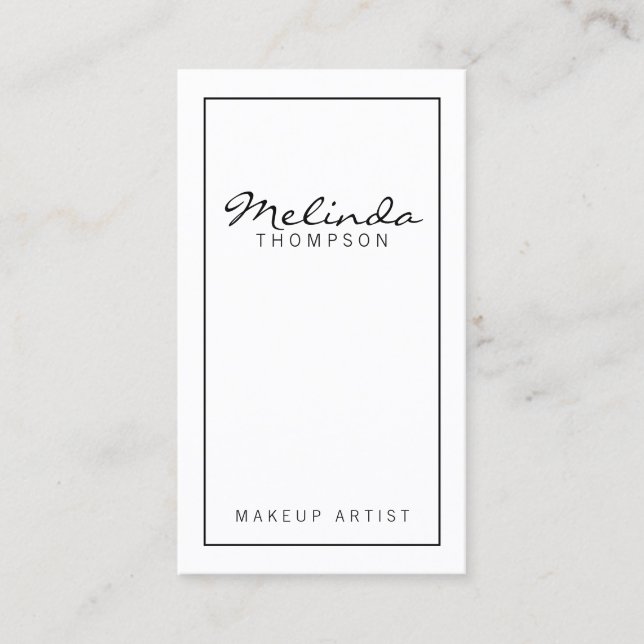 Professional Simple Modern White Business Card (Front)