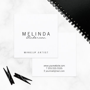 Professional Simple Modern White Square Business Card