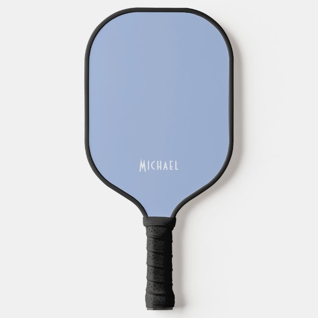 Professional Simple Name Modern Light Blue White Pickleball Paddle (Front)
