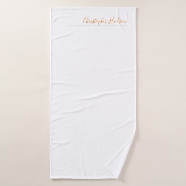 Professional Simple Plain Calligraphy Name Bath Towel (Bath Towel)