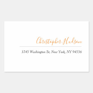 Professional Simple Plain Calligraphy Name Rectangular Sticker