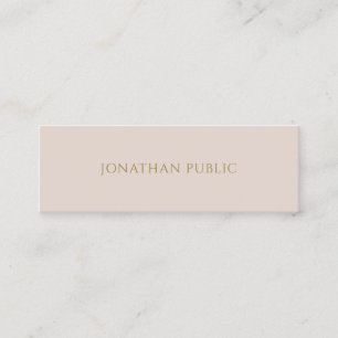 Professional Simple Plain Gold Text Elegant Modern Mini Business Card