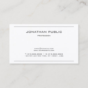 Professional Simple Plain Modern Elegant Design Business Card