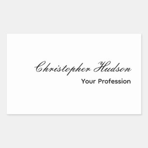 Professional Simple Plain Modern Minimalist Rectangular Sticker