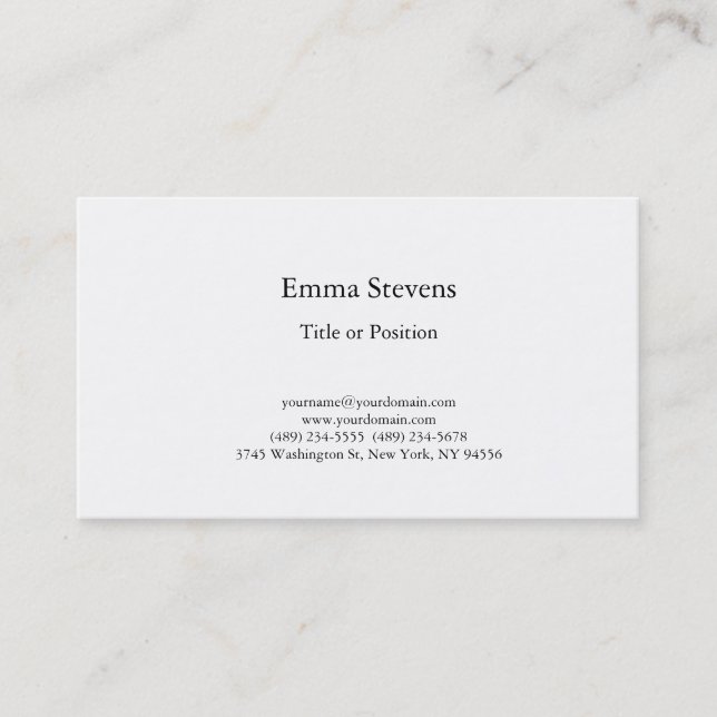 Professional Simple Plain Modern Stylish Business Card (Front)