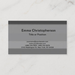 Professional Simple Plain Modern Stylish Grey Business Card