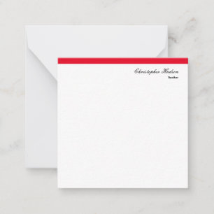 Professional Simple Plain Real Estate Red White Card