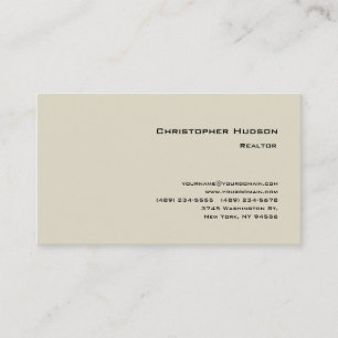Professional Simple Plain Realtor Real Estate Business Card