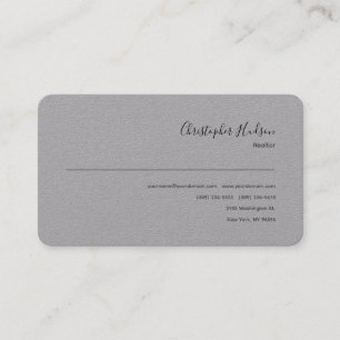 Professional Simple Plain Realtor Real Estate Business Card