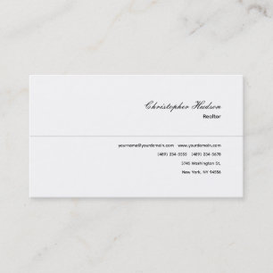 Professional Simple Plain Realtor Real Estate Business Card