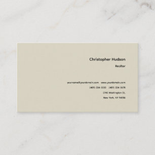 Professional Simple Plain Realtor Real Estate Business Card