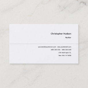 Professional Simple Plain Realtor Real Estate Business Card