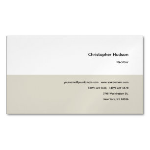 Professional Simple Plain Realtor Real Estate Magnetic Business Card