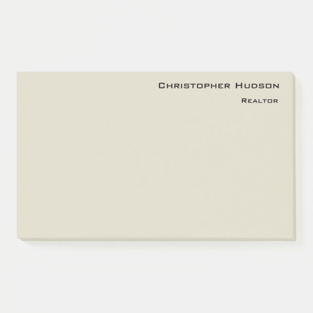 Professional Simple Plain Realtor Real Estate Post-it Notes (Front)