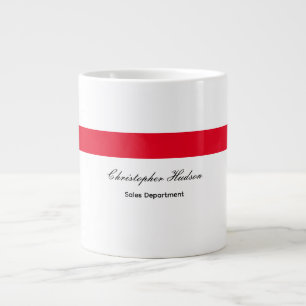 Professional Simple Plain Red White Large Coffee Mug