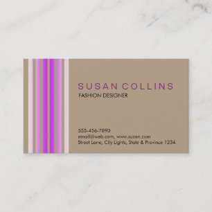 Professional Simple Plain Striped Elegant Modern Business Card